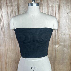 & Other Stories Black Ruched Tube Top